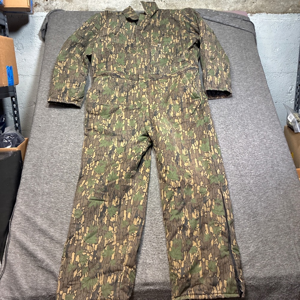 Winchester Coveralls Mens XL Green Trebark Camo Insulated Conceal Hunting Suit